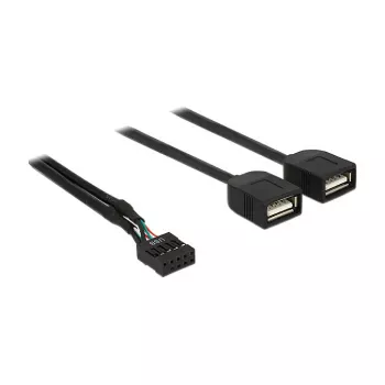 Delock USB 2.0 pin-header naar 2 x Type-A bus adapterkabel 40 cm 83823
