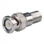 DELTA BNC naar F-type adapter, F-bus naar BNC-stekker, 75 Ohm, vernikkeld messing