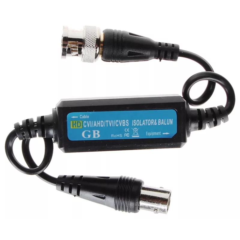 DELTA D-SEP/HD video ground loop isolator voor AHD/HD-CVI/HD-TVI/CVBS, BNC, 75 Ohm, 4K