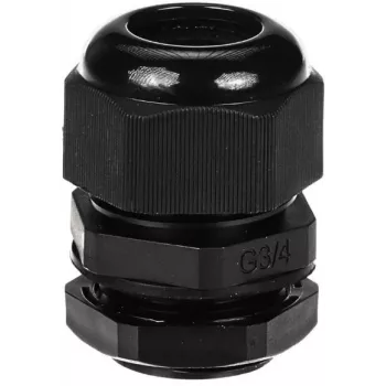 DELTA geïsoleerde kabelwartel G3/4-SCHWARZ IP68 3/4