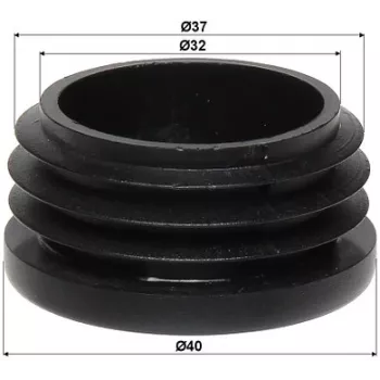DELTA mast-eindkap voor 35-40 mm masten, zwart