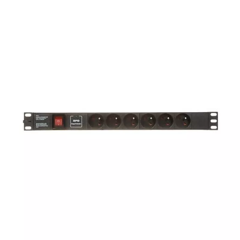 DELTA PD-6/R-SPD-1L Stekkerdoos, 6 stopcontacten