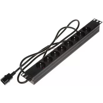 DELTA PD-8/R/IEC-N 8-voudige 1U rackmount PDU, IEC C13, 10A, 250V, zwart
