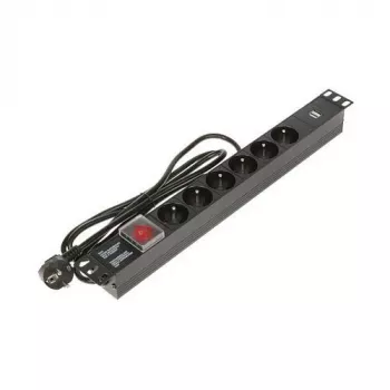 DELTA stekkerdoos 6 Schuko-stopcontacten PD-6/R-USB