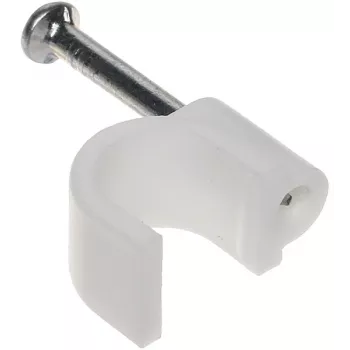 DELTA TRZ-7/100 kabelklem wit 100 stuks - 7 mm ronde nagelkabelhouder van polyethyleen voor kabelgeleiding binnenshuis