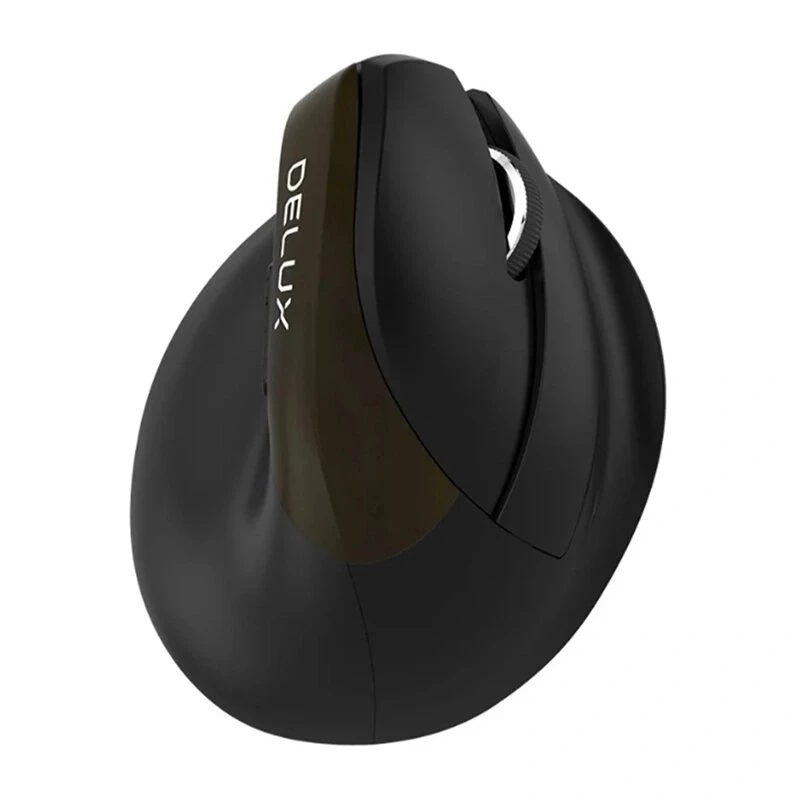Delux M618 Mini Gold ergonomische muis - 2.4G / Bluetooth 5.0 / USB-C, 4000 DPI, rechtshandig verticaal