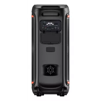 Denver BPS-470 Bluetooth-partyspeaker met karaoke, 2000W PMPO, 20W RMS, LED-verlichting, FM-radio, TWS, incl. microfoon, zwart