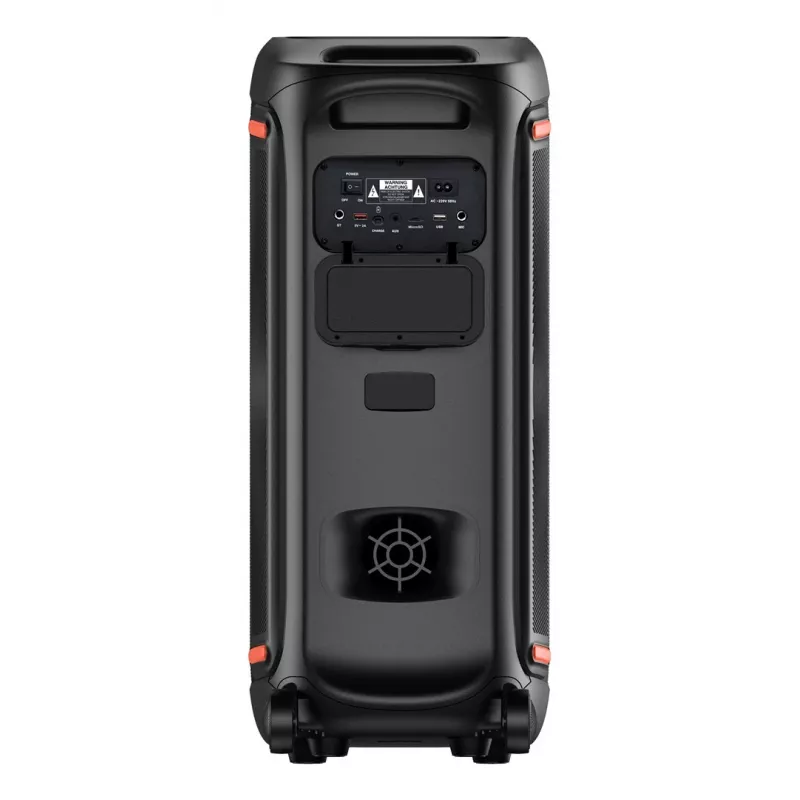 Denver BPS-470 Bluetooth-partyspeaker met karaoke, 2000W PMPO, 20W RMS, LED-verlichting, FM-radio, TWS, incl. microfoon, zwart