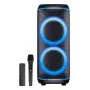 Denver BPS-470 Bluetooth-partyspeaker met karaoke, 2000W PMPO, 20W RMS, LED-verlichting, FM-radio, TWS, incl. microfoon, zwart