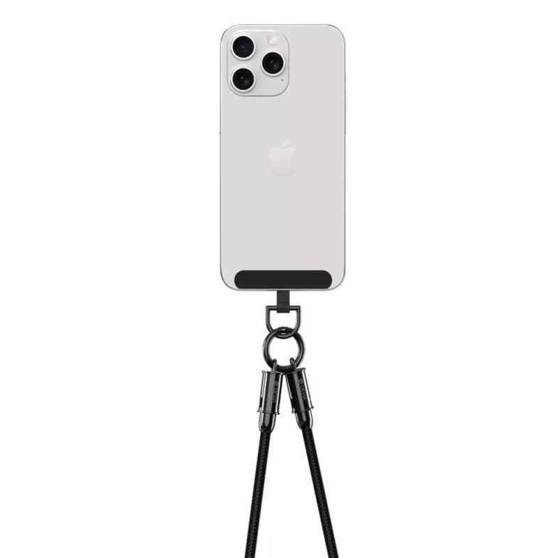 Devia 2-in-1 USB-C naar Lightning kabel lanyard 1,2m 27W Zwart