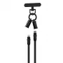 Devia 2-in-1 USB-C naar Lightning kabel lanyard 1,2m 27W Zwart