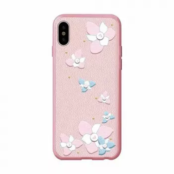 Devia Apple iPhone X Flower Embroidery Case Lanya Zwart