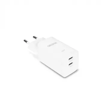 DICOTA 2-poorts GaN wandlader 45W, dual USB-C, wit