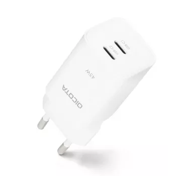 Dicota 2-Poorts GaN Wandlader 65W UK Wit