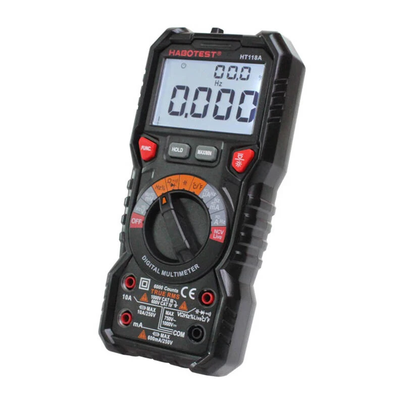 Digitale multimeter met zaklamp Habotest HT118A, True RMS, NCV