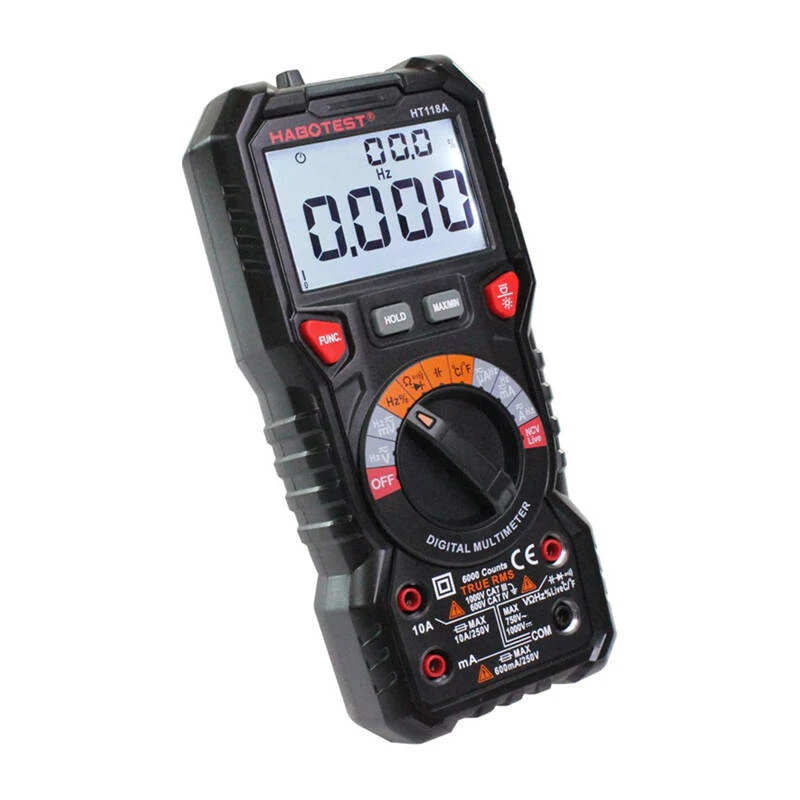 Digitale multimeter met zaklamp Habotest HT118A, True RMS, NCV