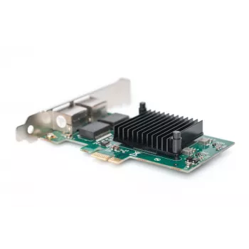 DIGITUS 2-poorts Gigabit Ethernet netwerkkaart, RJ45, PCI Express, Intel I210-AT chipset (DN-1013-2)