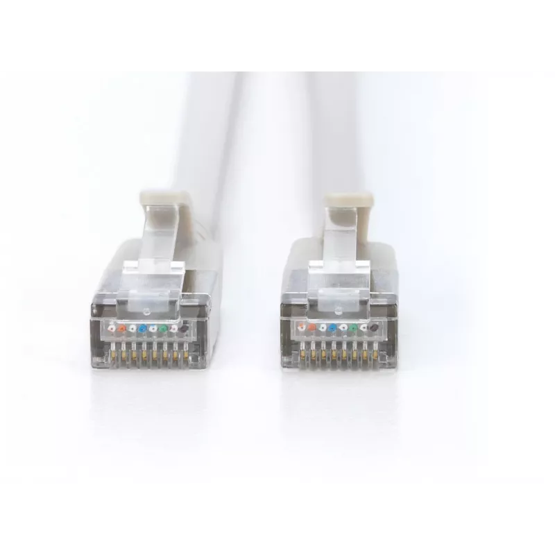 DIGITUS DK-1632-A-015S-10 dunne CAT 6A F/FTP patchkabel, 1,5 m, RJ-45, LSZH, koper, 10 Gbps, 10 stuks, grijs