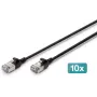 DIGITUS CAT 6A F-FTP Slim patchkabel, 2 m, zwart, 10-pack