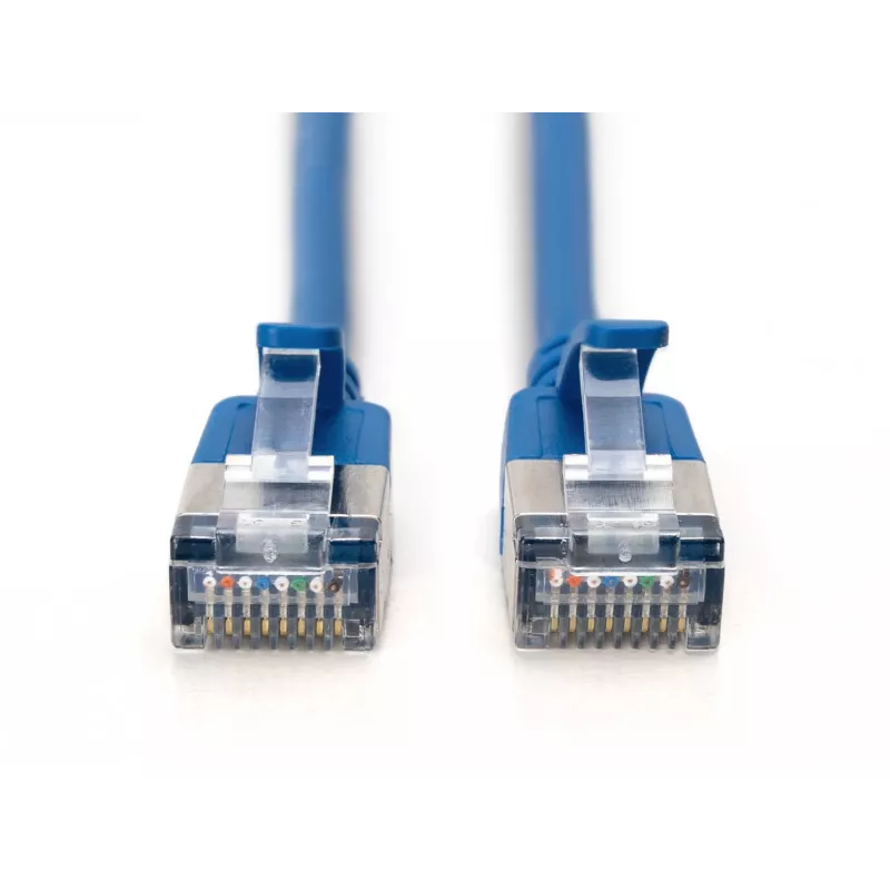 DIGITUS CAT 6A F/FTP Slim patchkabel, 2 m, blauw, 10-pack