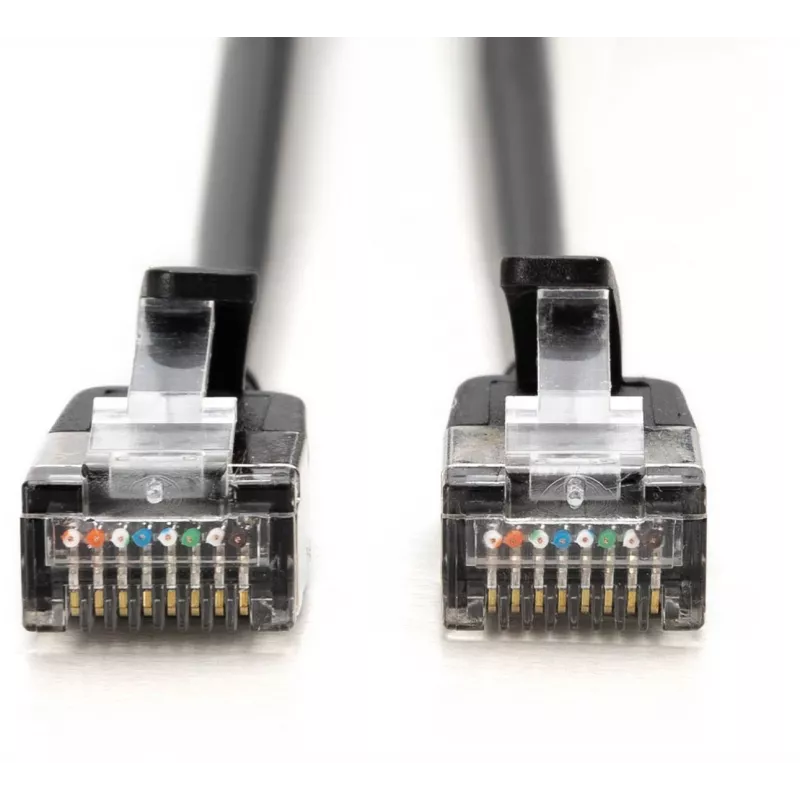 DIGITUS DK-1632-A-030S-BL-10 CAT 6A F/FTP slanke patchkabel, 3 m, 10 stuks, LSZH, koper, 10 Gbps, zwart