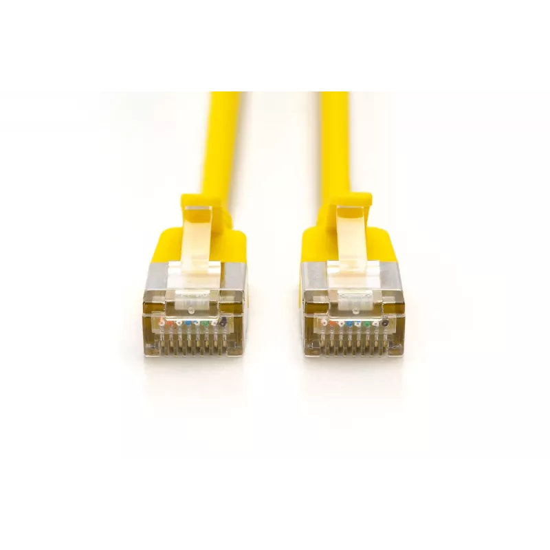 DIGITUS CAT 6A F-FTP slim patchkabel, 3 m, geel, 10-pack, LSZH, 10G Ethernet, RJ45