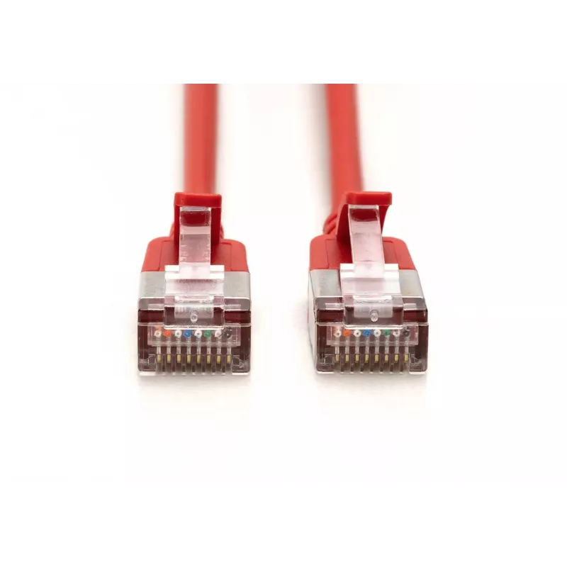 DIGITUS CAT 6A F-FTP Slim patchkabel, 5 m, rood, 10-pack