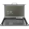 DIGITUS Modulaire HD LCD KVM-console met 17 inch TFT, 16-poorts CAT 5 KVM-aansluiting, touchpad, Duitse toetsenbordindeling