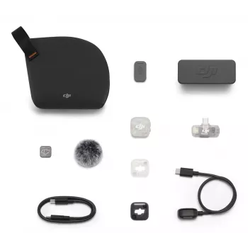 DJI Mic Mini 2S draadloos microfoonsysteem (1 zender + 1 mobiele ontvanger + oplaadcase)