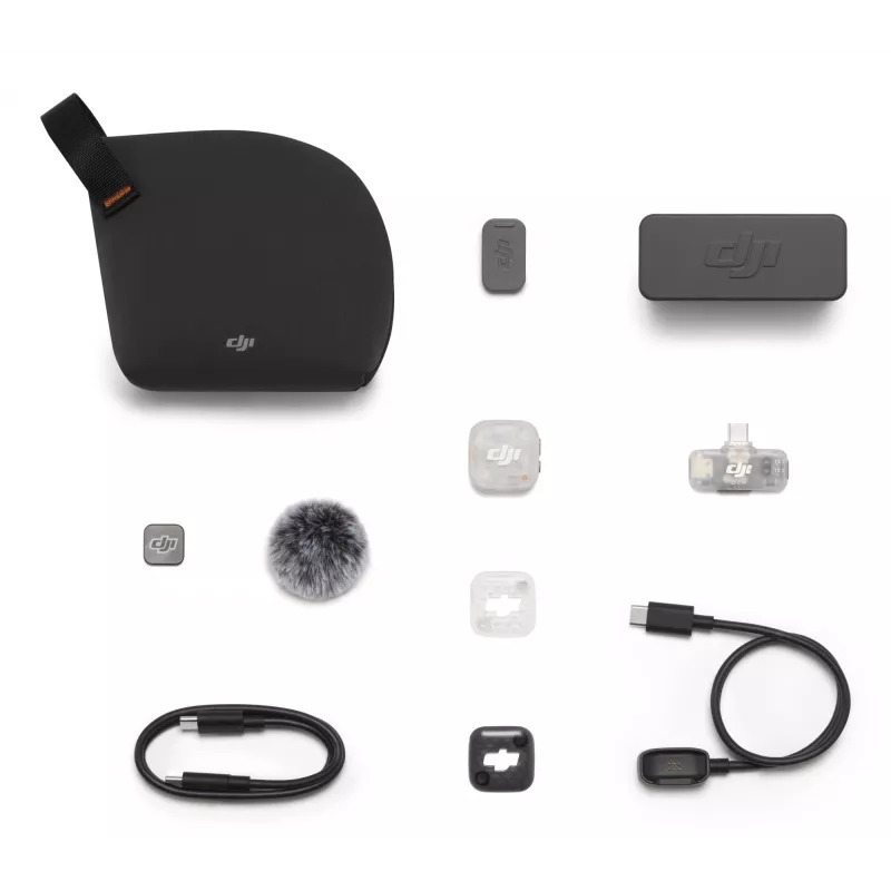 DJI Mic Mini 2S draadloos microfoonsysteem (1 zender + 1 mobiele ontvanger + oplaadcase)
