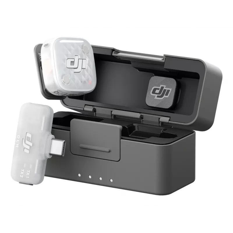DJI Mic Mini 2S draadloos microfoonsysteem (1 zender + 1 mobiele ontvanger + oplaadcase)