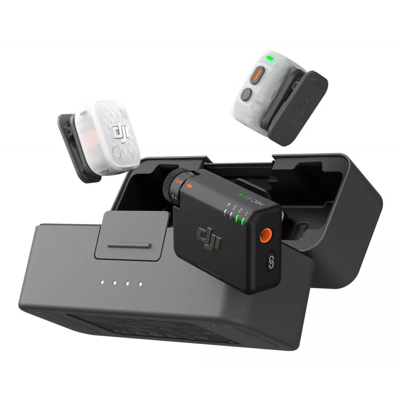 DJI Mic Mini 2S draadloos microfoonsysteem (2 zenders + 1 ontvanger + oplaadcase)