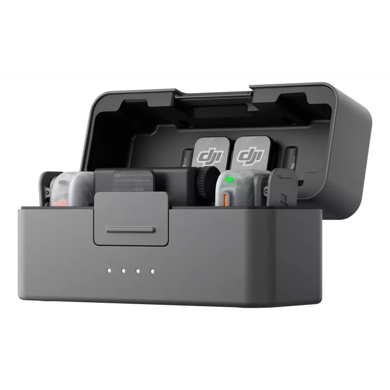 DJI Mic Mini 2S draadloos microfoonsysteem (2 zenders + 1 ontvanger + oplaadcase)