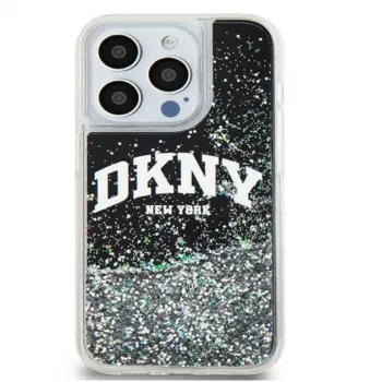 DKNY Apple iPhone 15 Pro 6,1 inch hardcase Liquid Glitter Big Logo zwart