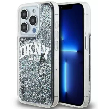 DKNY Apple iPhone 15 Pro 6,1 inch hardcase Liquid Glitter Big Logo zwart