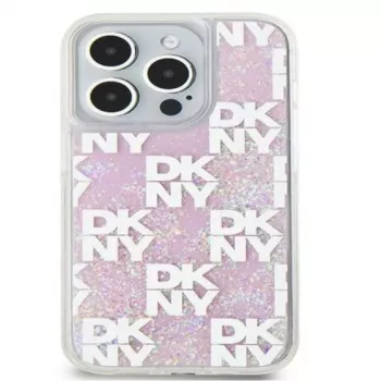 DKNY Apple iPhone 15 Pro 6,1 inch hardcase Liquid Glitter Multilogo roze