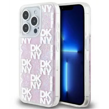 DKNY Apple iPhone 15 Pro 6,1 inch hardcase Liquid Glitter Multilogo roze