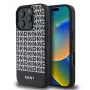 DKNY Apple iPhone 16 Pro PU-leren hoesje met herhalend patroon en onderste streep, MagSafe, zwart