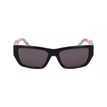DKNY DK545S-002 dames rechthoekige zonnebril - zwart montuur grijs verloopglas 56mm