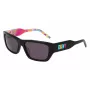DKNY DK545S-002 dames rechthoekige zonnebril - zwart montuur grijs verloopglas 56mm