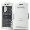 DKNY leren Mono Stripe & metaallogo hoesje voor iPhone 14 Pro Max - zwart