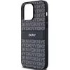 DKNY leren Mono Stripe & metaallogo hoesje voor iPhone 14 Pro Max - zwart