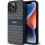 DKNY leren Mono Stripe & metaallogo hoesje voor iPhone 14 Pro Max - zwart