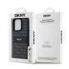 DKNY leren Mono Stripe & metaallogo hoesje voor iPhone 15 Pro - zwart