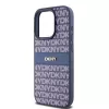 DKNY Leren Mono Stripe & Metalen Logo Hoes voor iPhone 15 Pro - Blauw