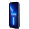 DKNY Leren Mono Stripe & Metalen Logo Hoes voor iPhone 15 Pro - Blauw