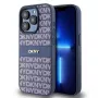 DKNY Leren Mono Stripe & Metalen Logo Hoes voor iPhone 15 Pro - Blauw