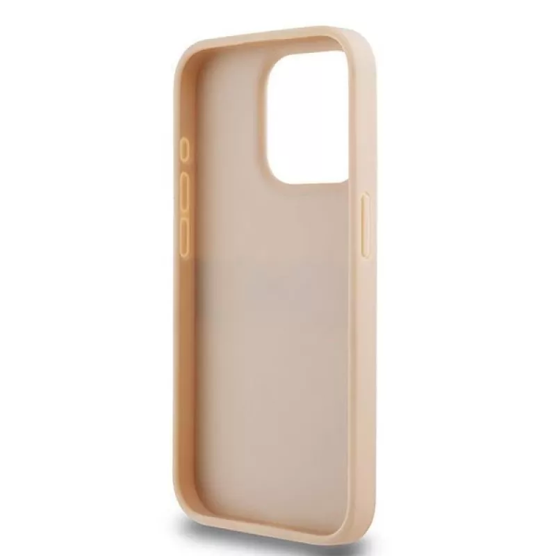 DKNY leren Mono Stripe & metaallogo hoesje voor iPhone 15 Pro - roze
