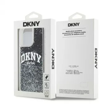 DKNY Liquid Glitter Big Logo iPhone 14 Pro Max hoesje - zwart