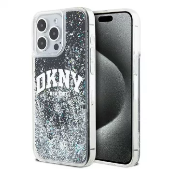 DKNY Liquid Glitter Big Logo iPhone 14 Pro Max hoesje - zwart